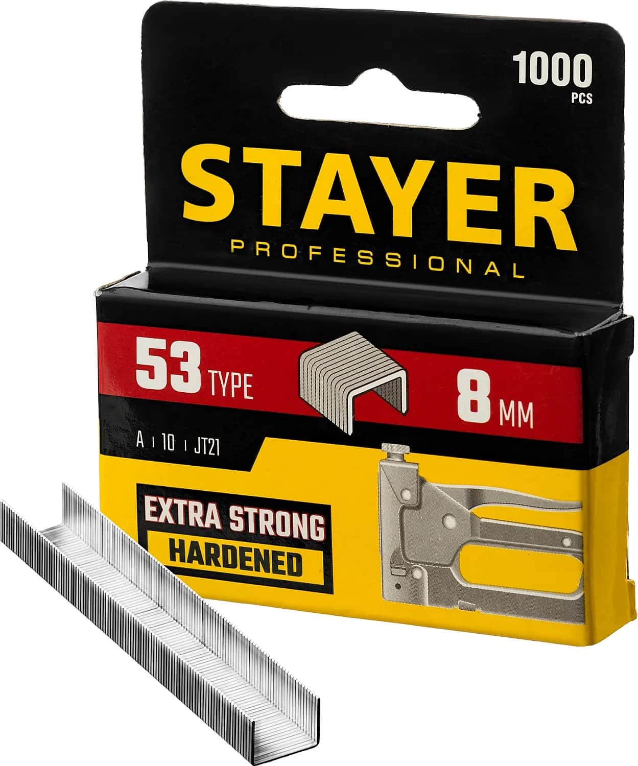 STAYER скобы тип 53 (A/10/JT21), 8 мм, калибр 23GA. 1000 шт. (3159-08)