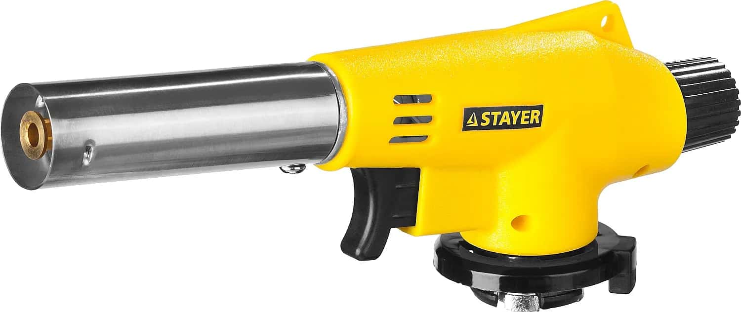 STAYER MaxTerm MG200, 1300°C, газовая горелка с пьезоподжигом на баллон с цанговым соединением (55584)