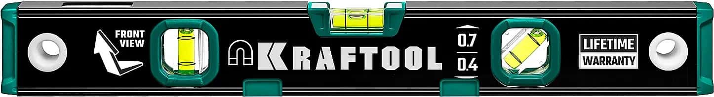 KRAFTOOL 400 мм, усиленный профиль, с зеркальным глазком, магнитный уровень (34785-40)