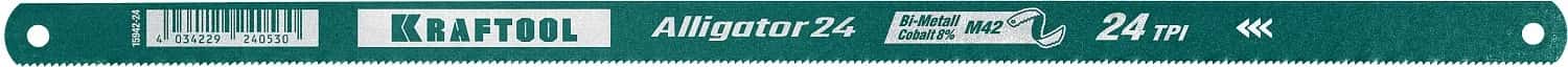 KRAFTOOL Alligator-24, 24 TPI, 300 мм, биметаллическое гибкое полотно по металлу (15942-24)