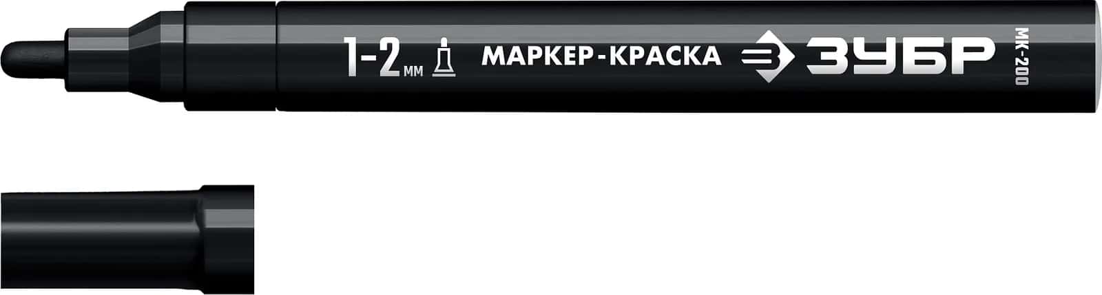 ЗУБР МК-200 черный, 1 мм маркер-краска (06326-2)