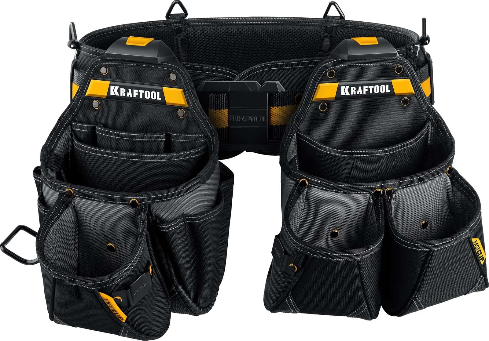 KRAFTOOL KBS-3L пояс монтажника, в комплекте: пояс монтажника и 2 большие сумки (38761)