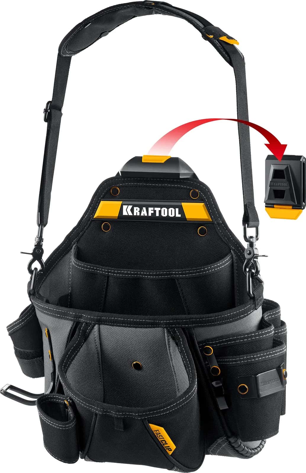 KRAFTOOL KPB-20 поясная сумка с быстросъёмным креплением FastClip, 320 х 310 мм (38767)