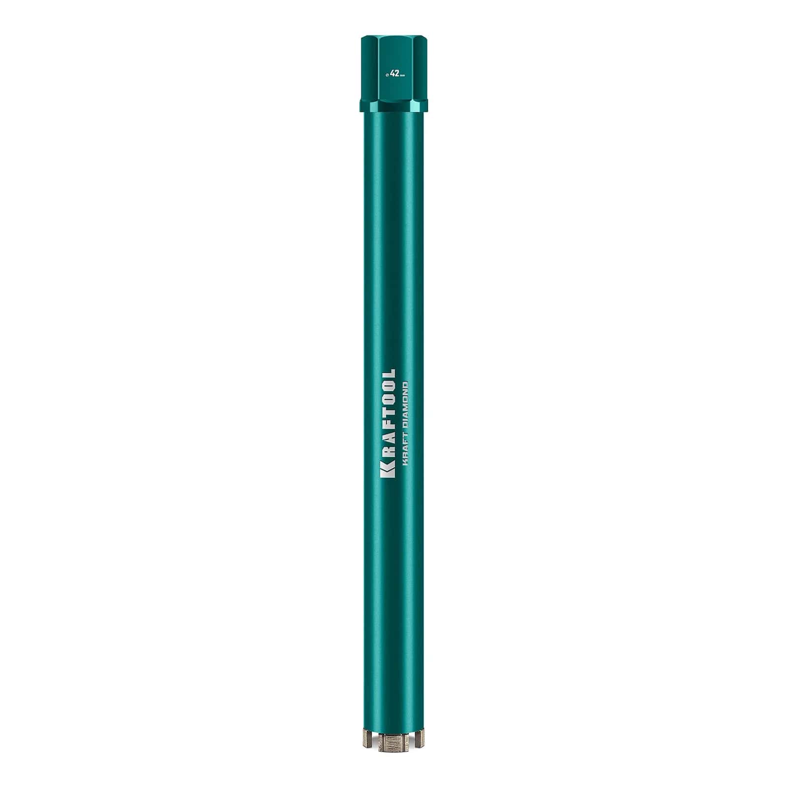 KRAFTOOL DIAMOND 42 мм (450 мм, 1 1/4″, лазерная сварка, сухое сверление с микроударом), алмазная коронка по железобетону (29825-042)