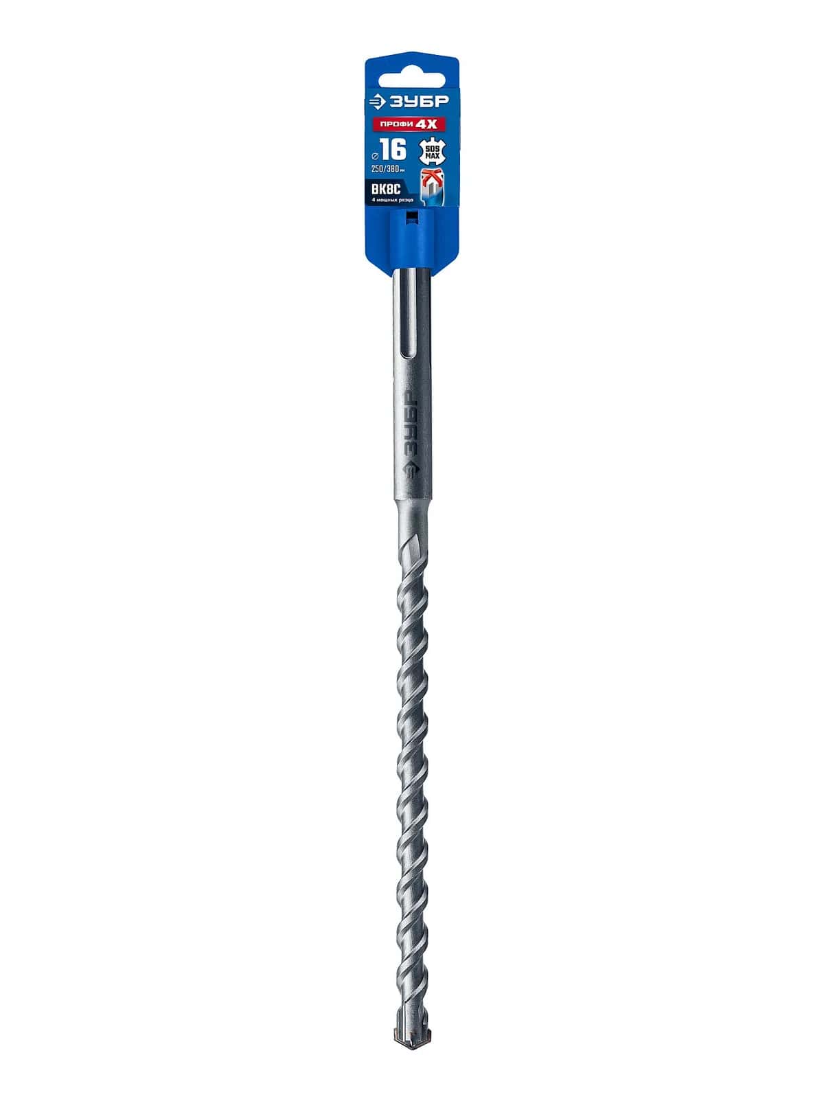 ЗУБР ПРОФИ-4Х 16x250/380 мм, SDS-max бур, ПРОФЕССИОНАЛ (29350-250-16)