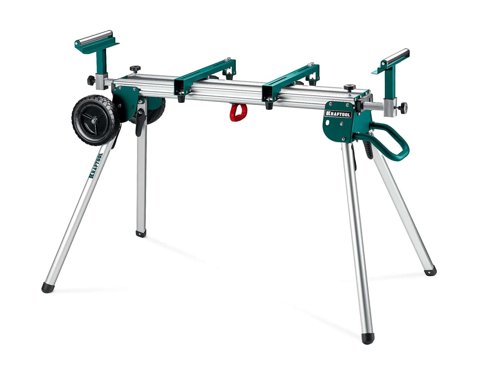 KRAFTOOL MSA-1200 U, (1120-2650)х765х970 мм, алюминиевый мобильный стол для торцовочных пил с ручкой и колесами (38782-2)