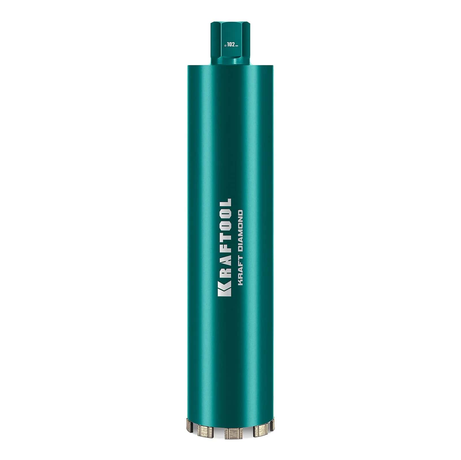 KRAFTOOL DIAMOND 102 мм (450 мм, 1 1/4″, лазерная сварка, сухое сверление с микроударом), алмазная коронка по железобетону (29825-102)