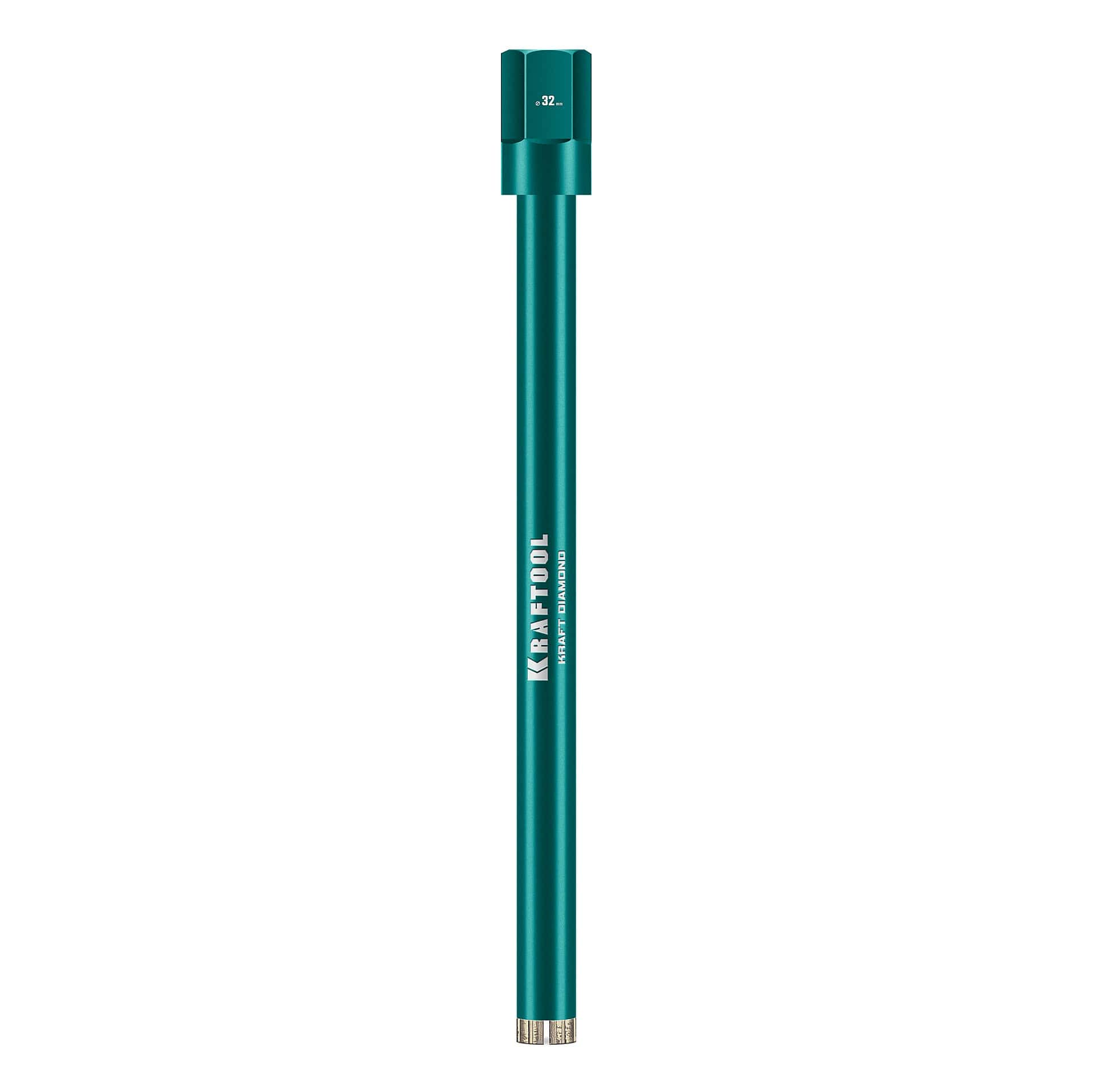 KRAFTOOL DIAMOND 32 мм (450 мм, 1 1/4″, лазерная сварка, сухое сверление с микроударом), алмазная коронка по железобетону (29825-032)