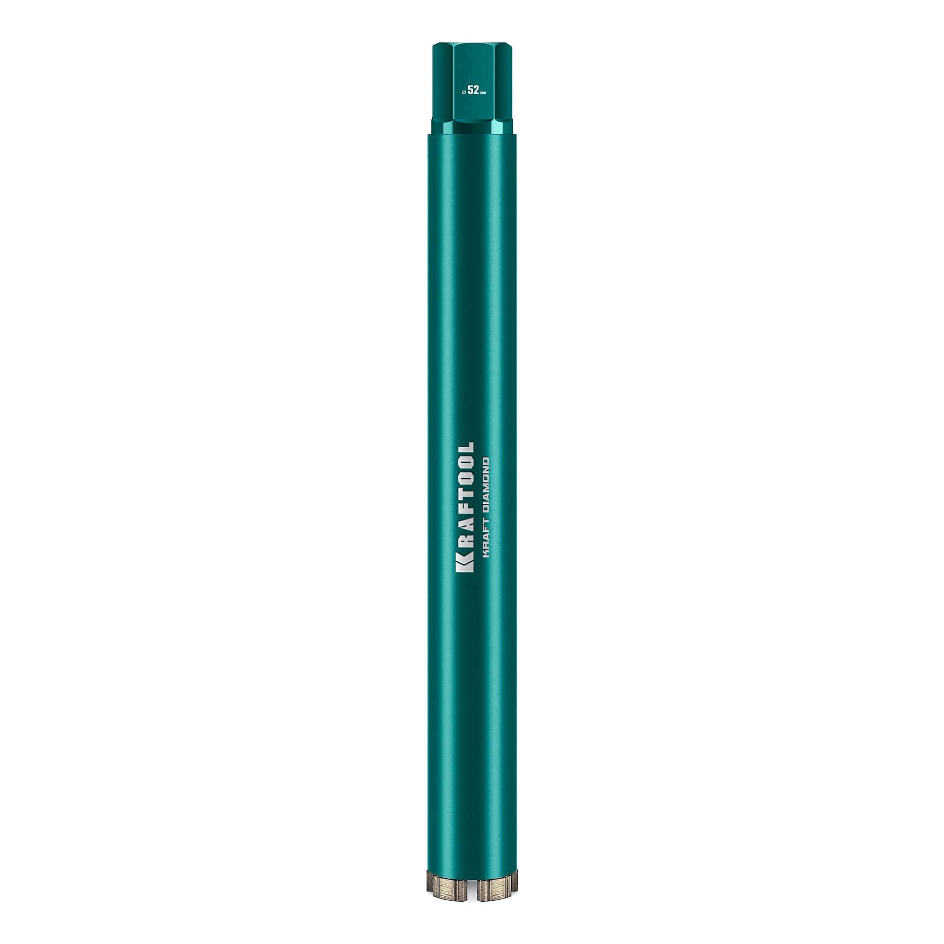 KRAFTOOL DIAMOND 52 мм (450 мм, 1 1/4″, лазерная сварка, сухое сверление с микроударом), алмазная коронка по железобетону (29825-052)