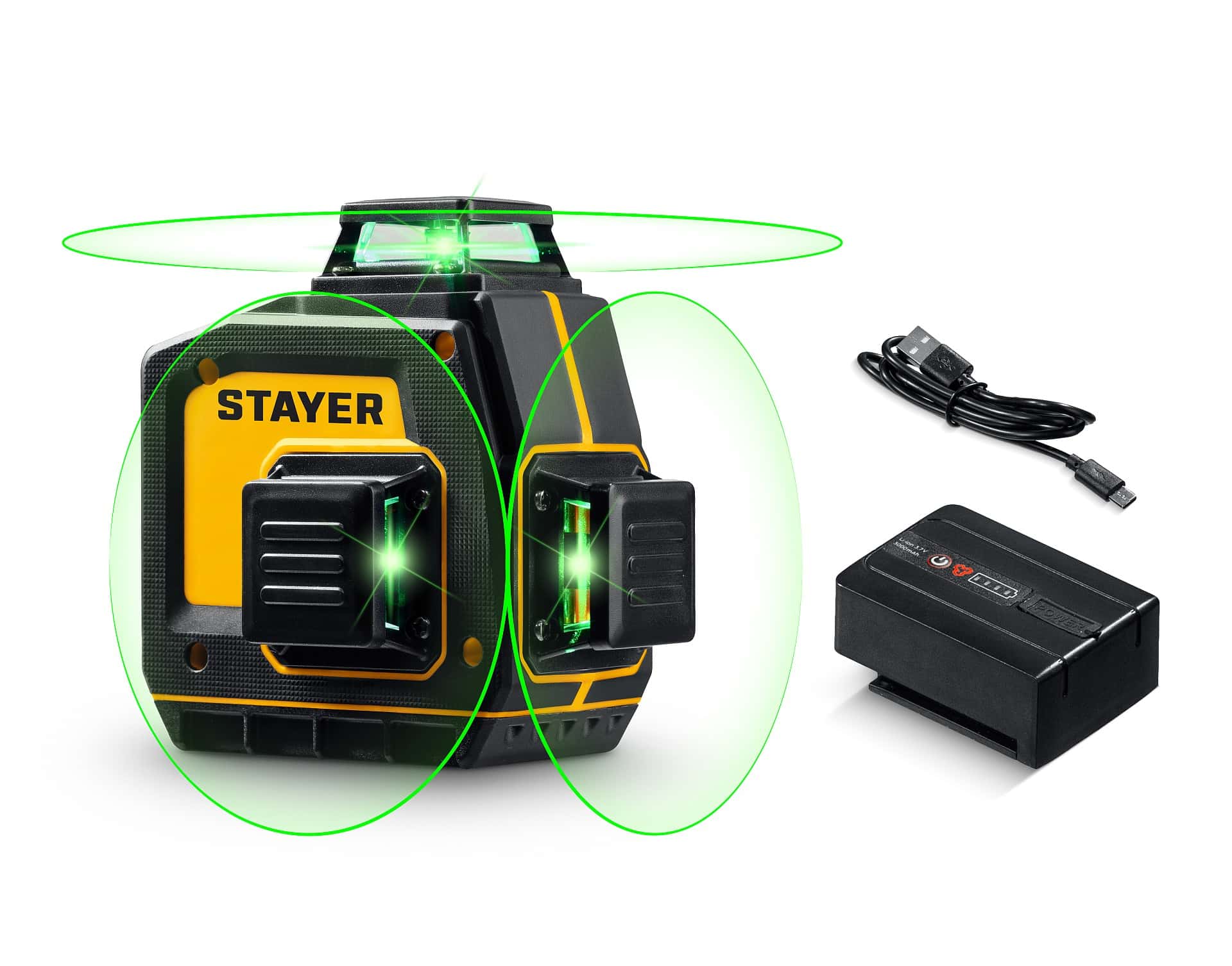 STAYER SL-3D, 50м, точн. +/-0,5 мм/м, зеленый лазерный нивелир (34963)