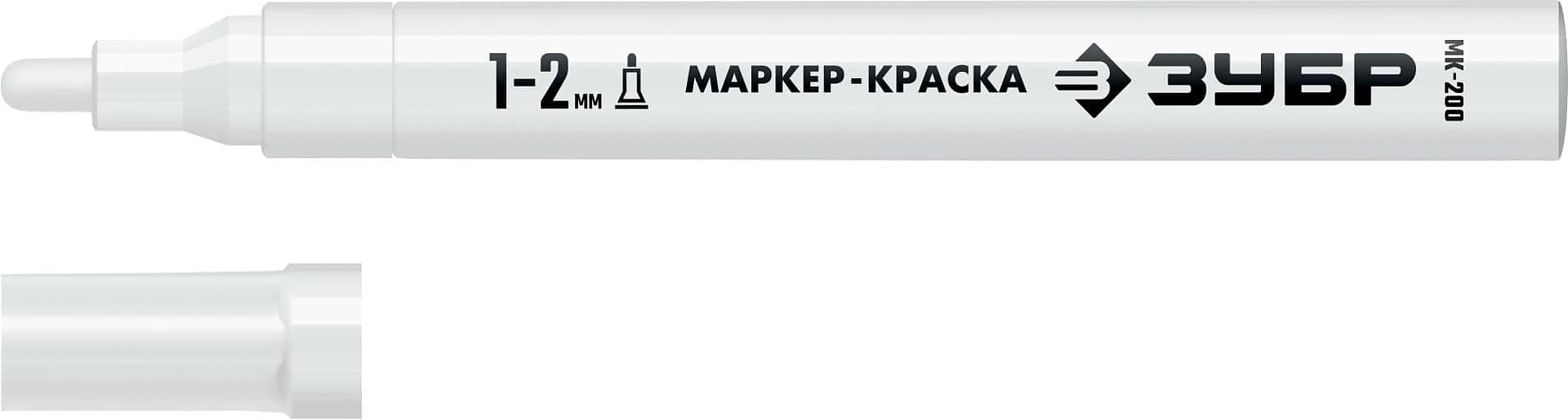 ЗУБР МК-200 белый, 1 мм маркер-краска (06326-8)