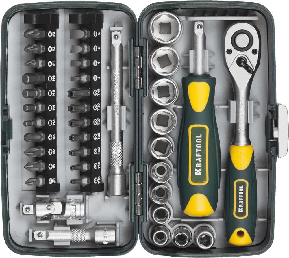 KRAFTOOL X-Drive 38, 38 предм., универсальный набор инструмента (27970-H38)