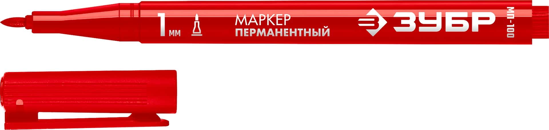 ЗУБР МП-100 красный, 1 мм перманентный маркер (06320-3)