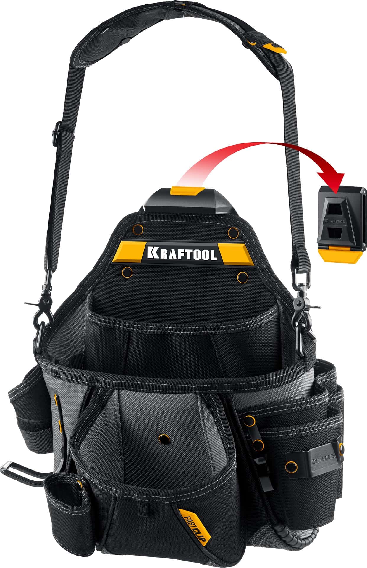 KRAFTOOL KPB-20 поясная сумка с быстросъёмным креплением FastClip, 320 х 310 мм (38767)