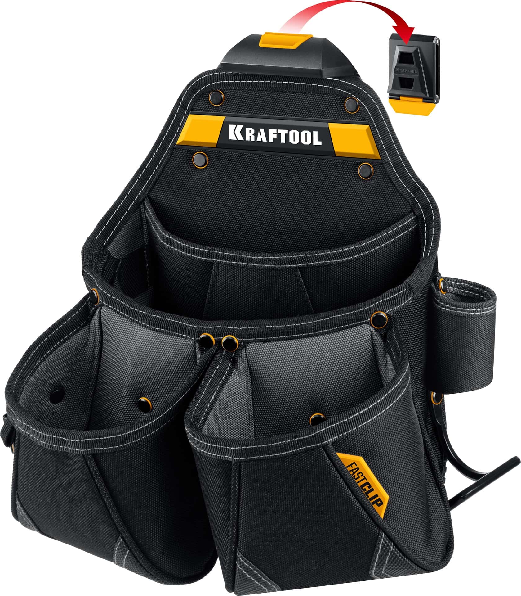 KRAFTOOL KP-15 поясная сумка с быстросъёмным креплением FastClip, 350 х 320 мм (38771)