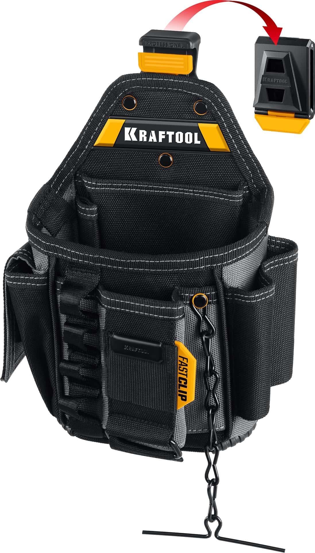 KRAFTOOL KP-13E поясная сумка с быстросъёмным креплением FastClip, 280 х 200 мм (38772)