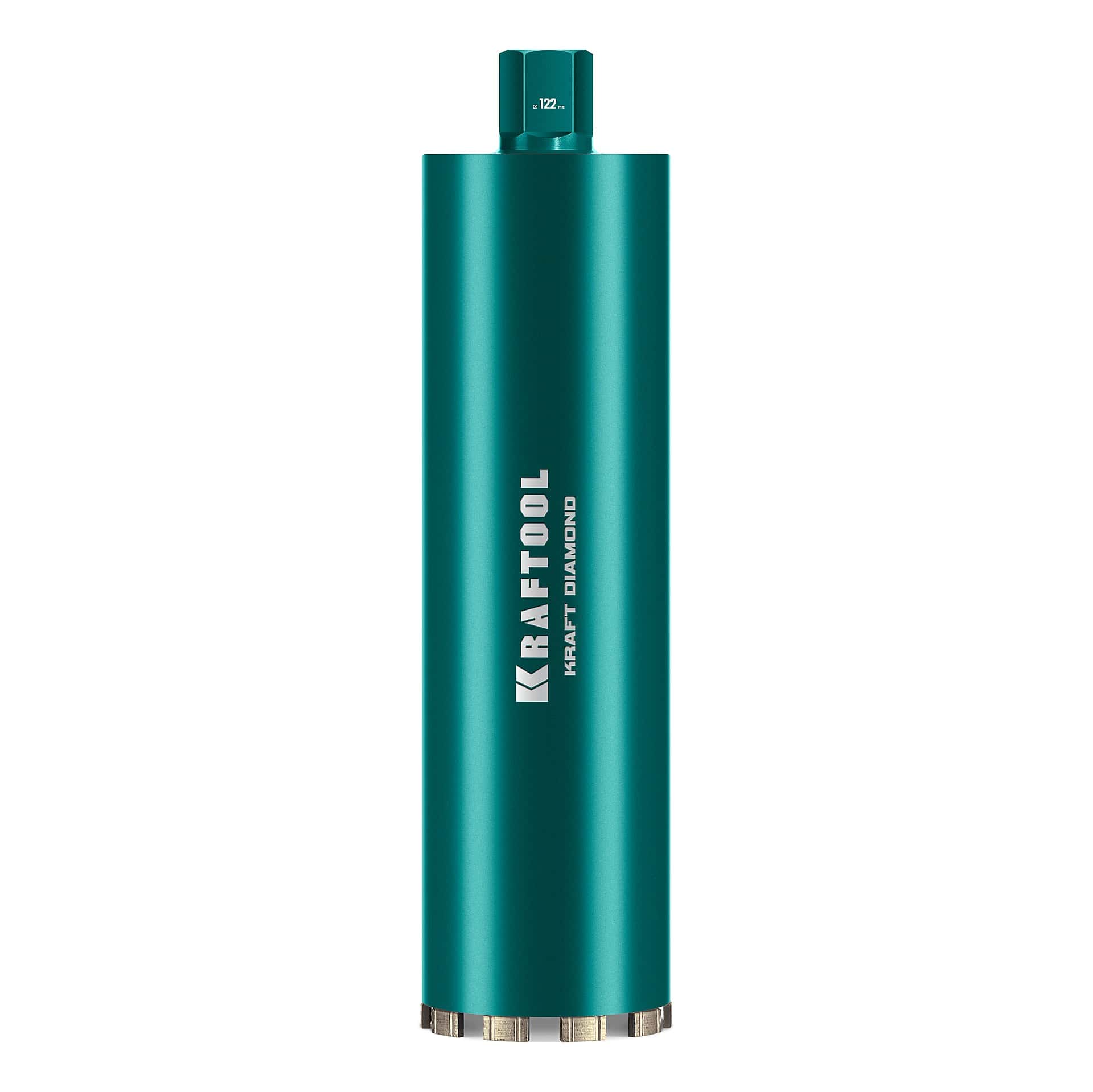 KRAFTOOL DIAMOND 122 мм (450 мм, 1 1/4″, лазерная сварка, сухое сверление с микроударом), алмазная коронка по железобетону (29825-122)