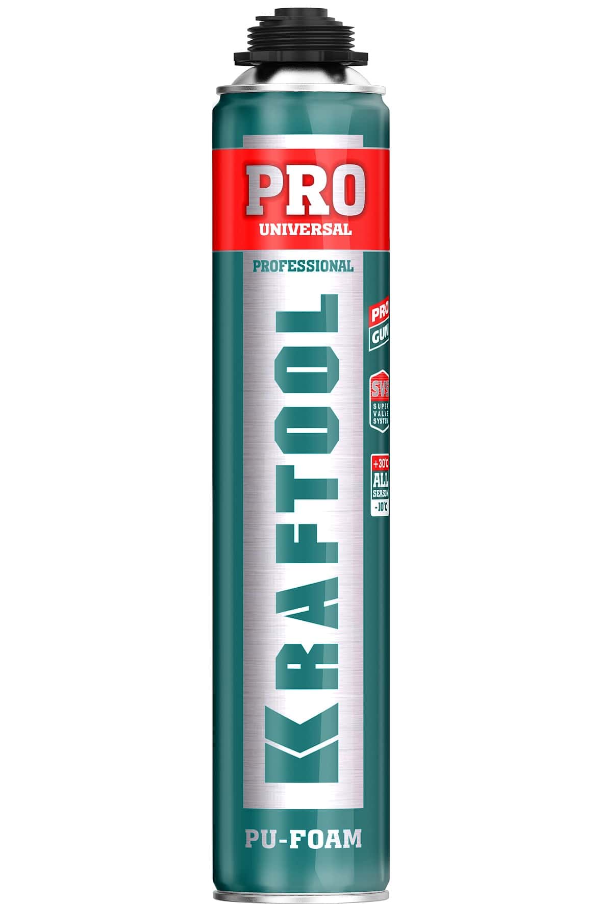 KRAFTOOL PRO, выход до 45 л, 750 мл, SVS, не залипающий клапан, пистолетная, всесезонная, монтажная пена (41182)