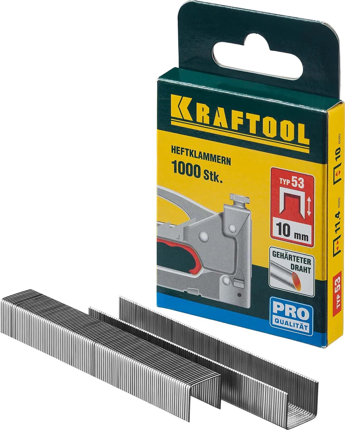 KRAFTOOL скобы тип 53 (A/10/JT21), 10 мм, калибр 23GA. 1000 шт (31670-10)