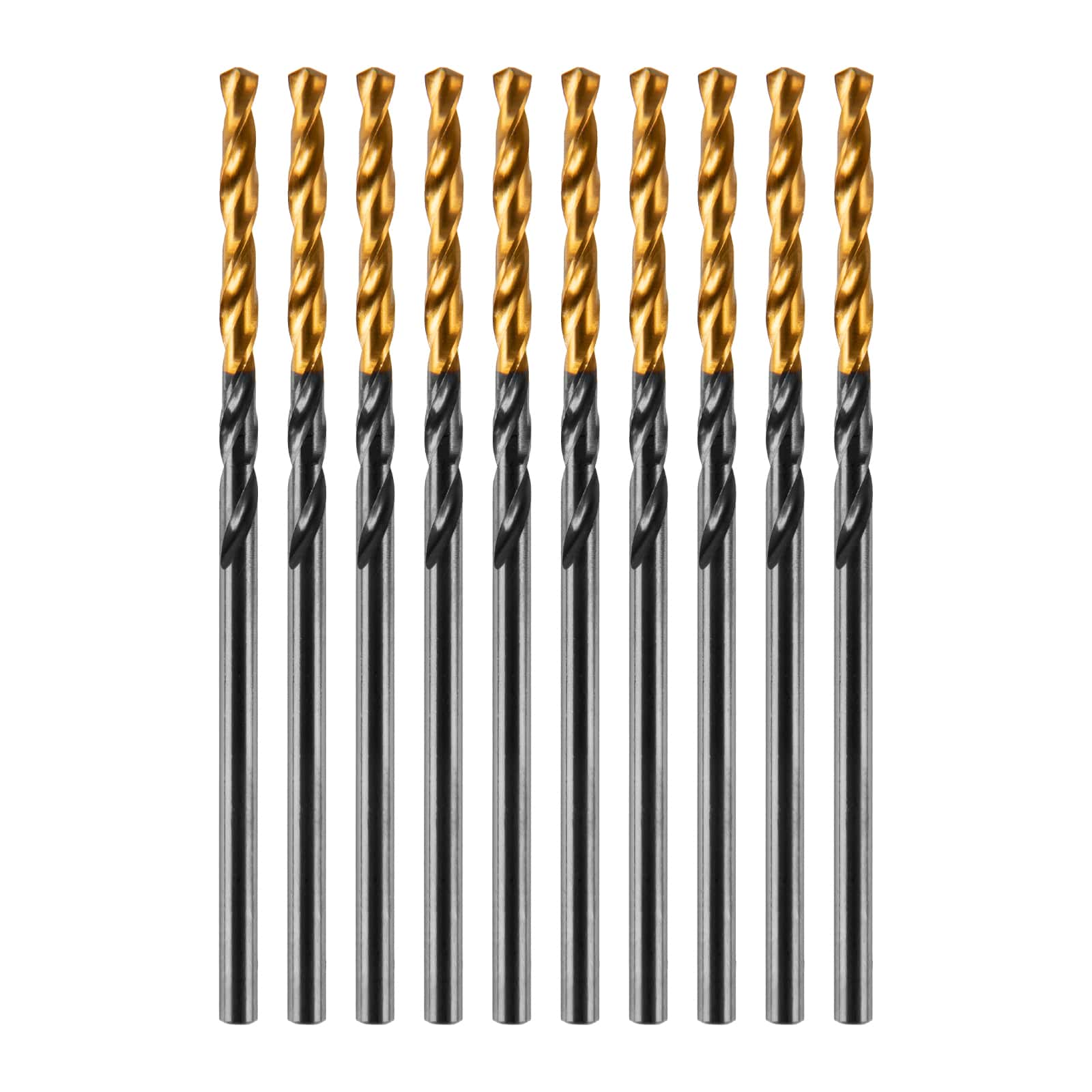 Сверло по металлу, 2 мм, HSS-Tin, Golden Tip, 10 шт. Denzel