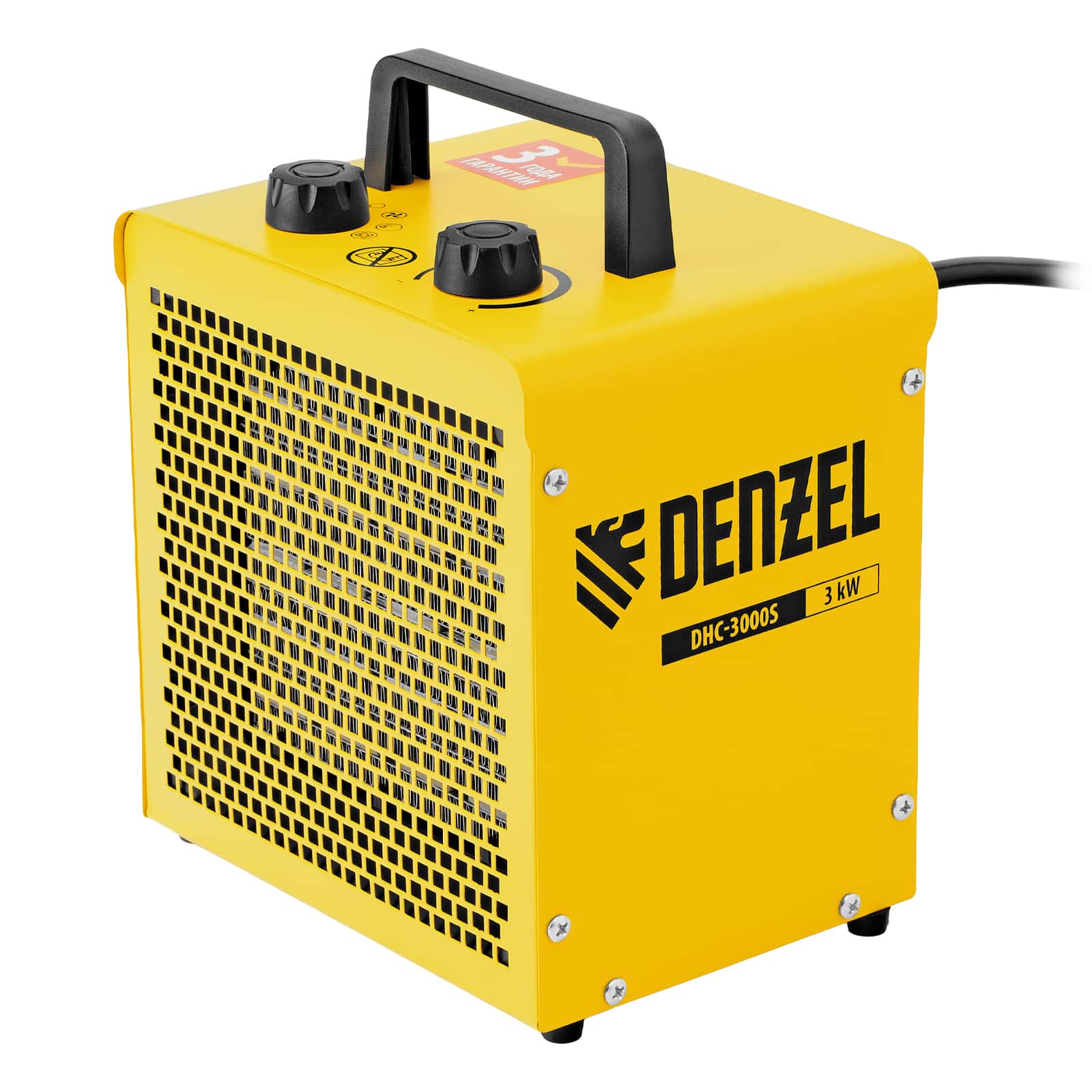 Тепловая пушка керамическая DHC-3000S, квадратная, 230 В, 1,5/3 кВт Denzel