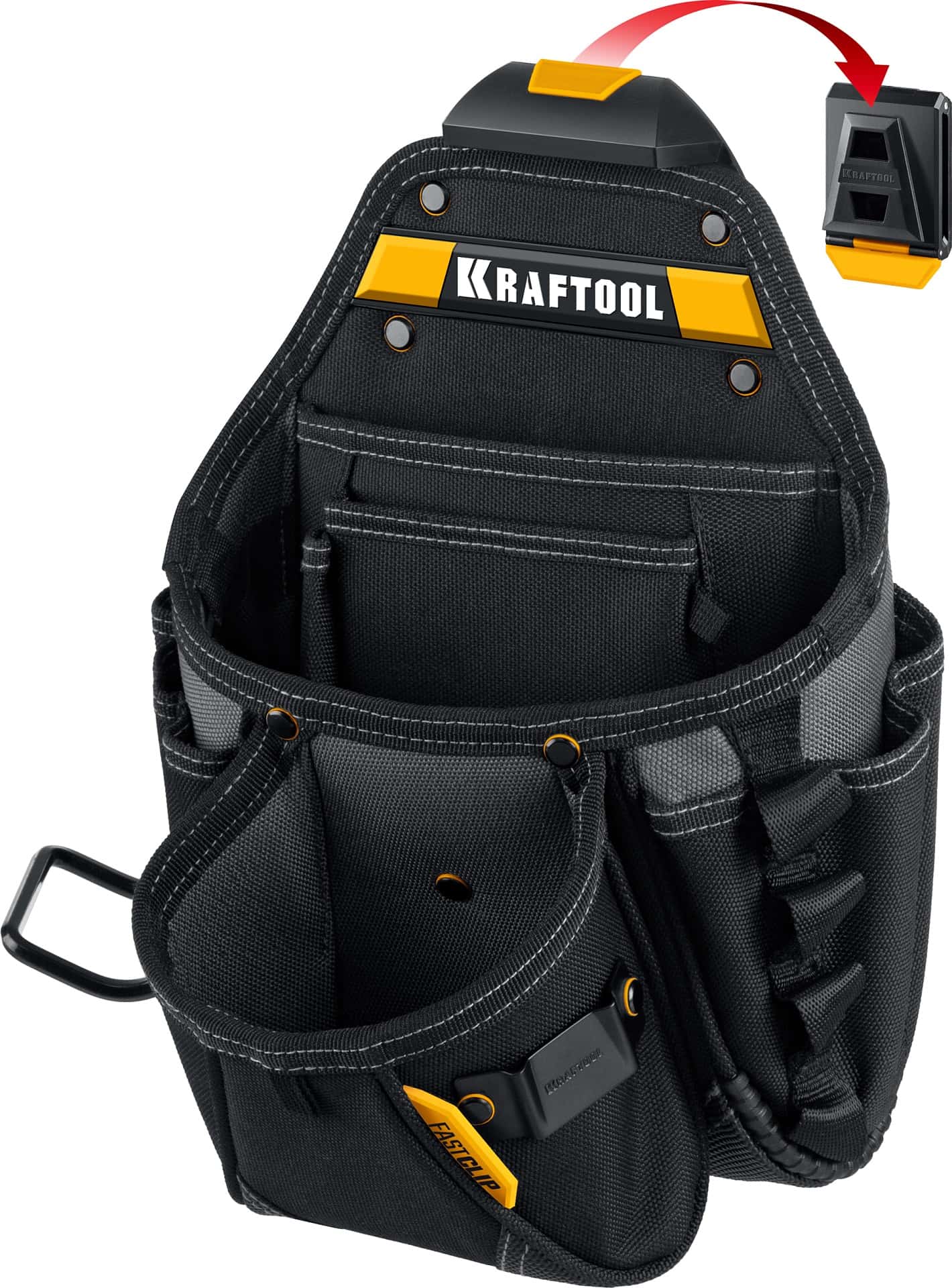 KRAFTOOL KP-27 поясная сумка с быстросъёмным креплением FastClip, 350 х 260 мм (38773)